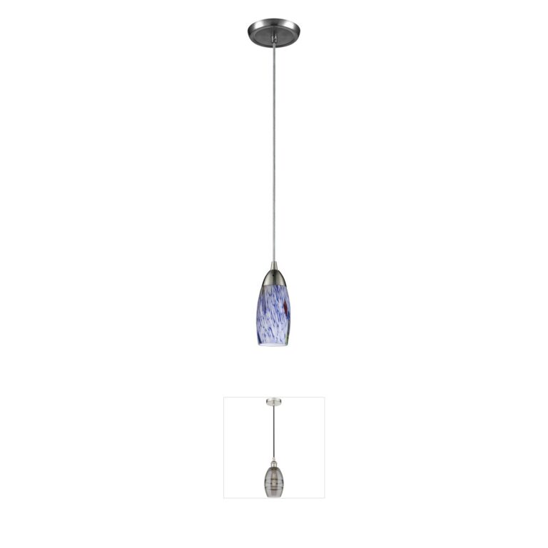 Atlas Lighting & Home Milan Mini Pendant with Starburst Blue Glass