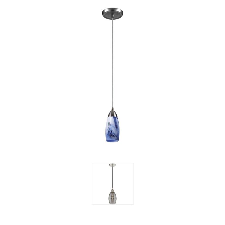 Atlas Lighting & Home Milan Satin Nickel Mini Pendant with Mountain Glass