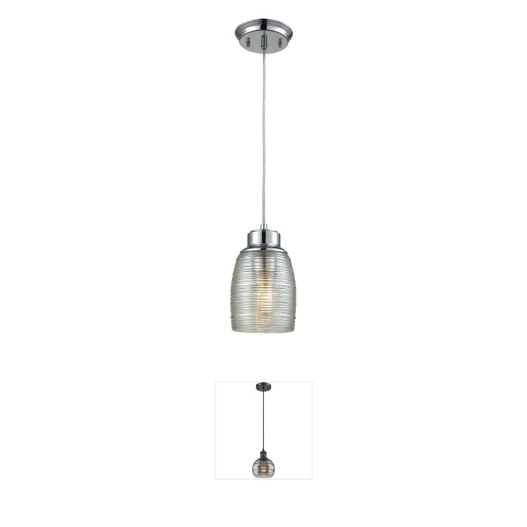 Atlas Lighting & Home Muncie Clear Spun Glass Mini Pendant