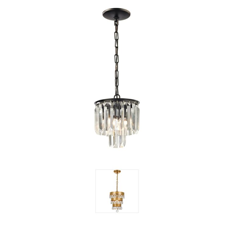 Atlas Lighting & Home Palacial K9 Crystal Mini Pendant in Oil Rubbed Bronze