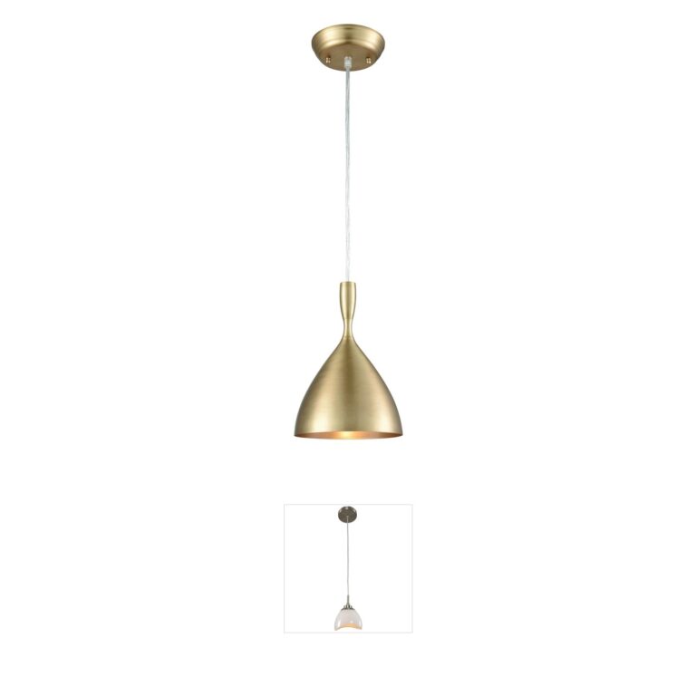 Atlas Lighting & Home Spun Aluminum French Brass Mini Pendant