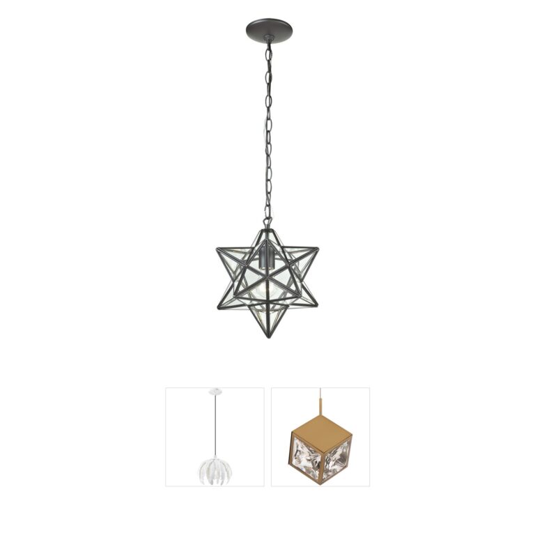 Atlas Lighting & Home Moravian Star Clear Glass Mini Pendant