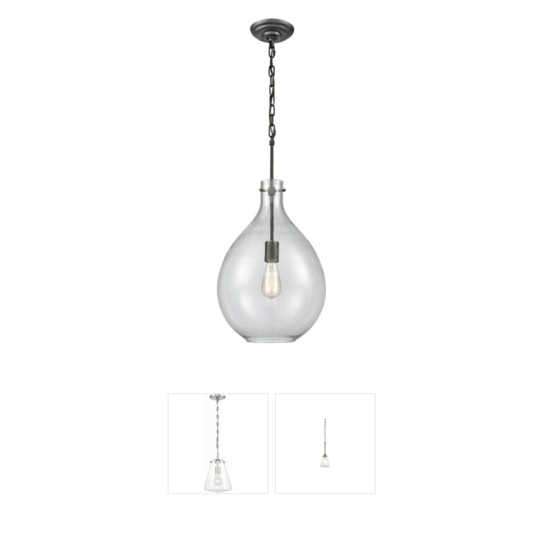 Atlas Lighting & Home Sunderland 12" Clear Blown Glass Mini Pendant