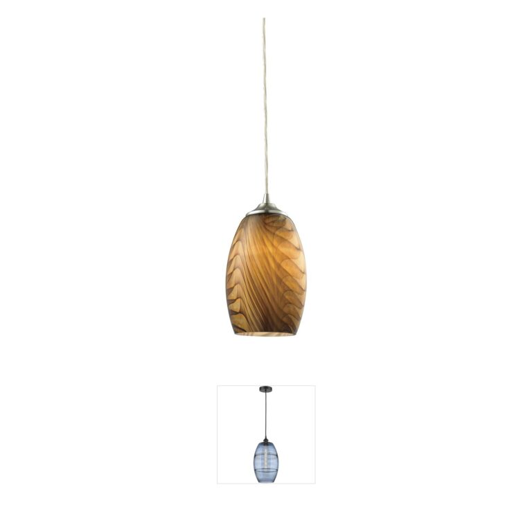 Atlas Lighting & Home Tidewaters Amber Art Glass Mini Pendant