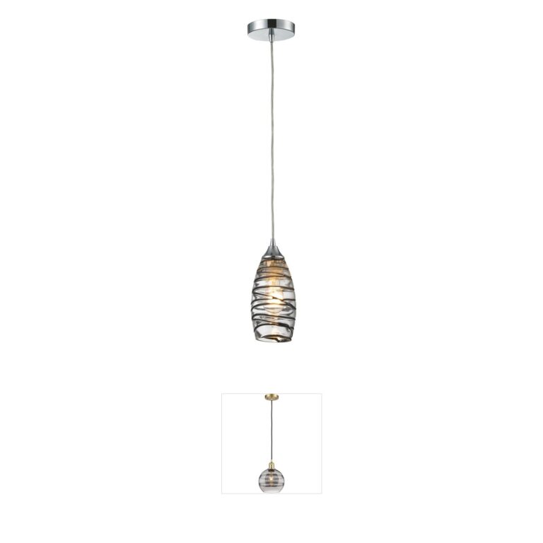 Atlas Lighting & Home Twister Clear Art Glass Mini Pendant