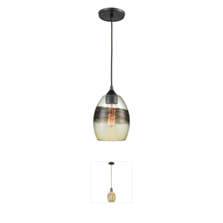 Atlas Lighting & Home Whisp Champagne Art Glass Mini Pendant