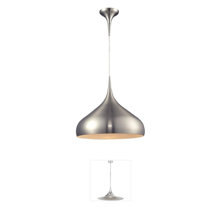 Atlas Lighting & Home Lindsey 17-Inch Satin Nickel Metal Pendant