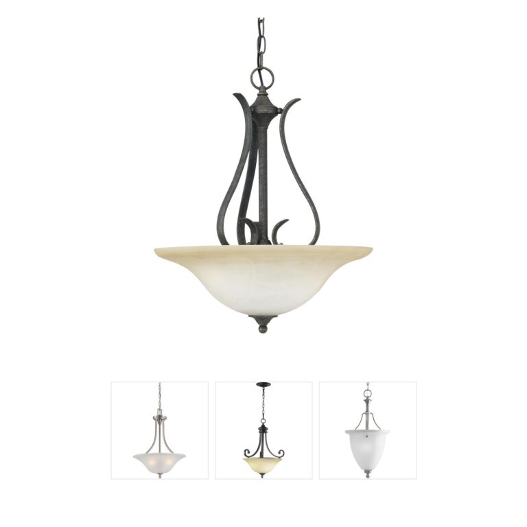 Atlas Lighting & Home Prestige 18-Inch Amber Glass Sable Bronze Pendant