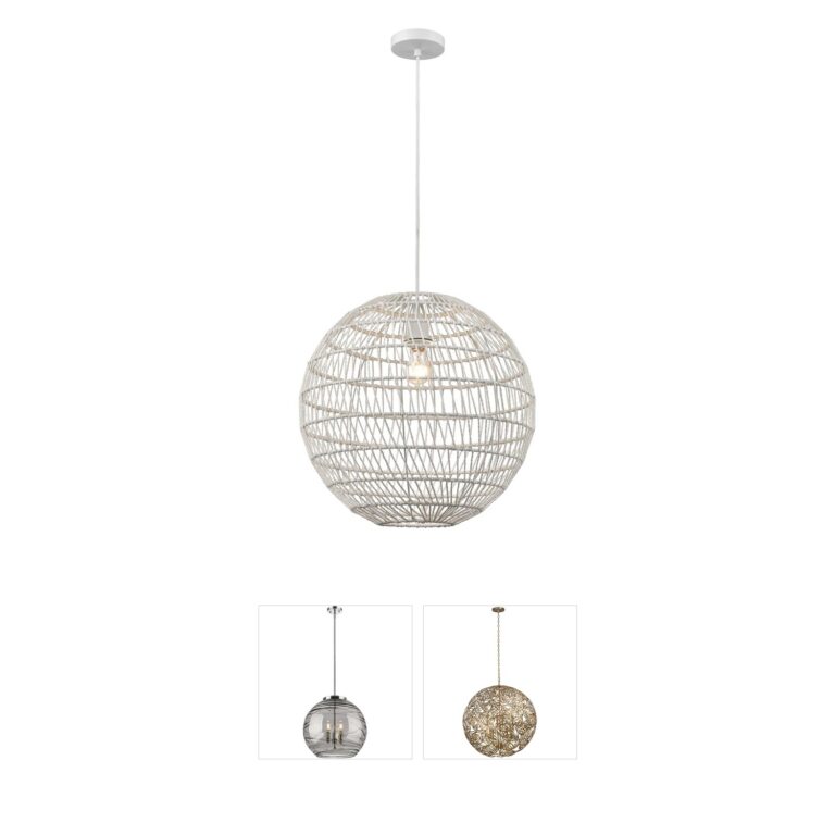 Atlas Lighting & Home Simoom 19-Inch White Rope Pendant