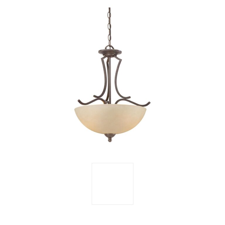 Atlas Lighting & Home Triton 2-Light Sable Bronze Pendant with Amber Glass
