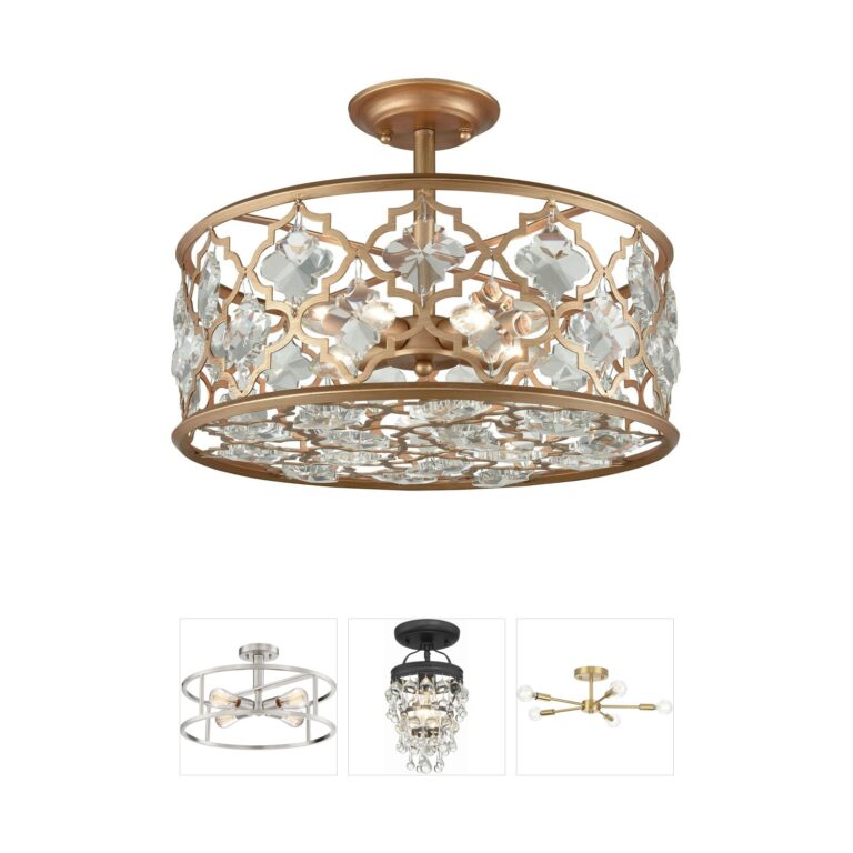 Atlas Lighting & Home Armand 4-Light Crystal Semi-Flush Mount