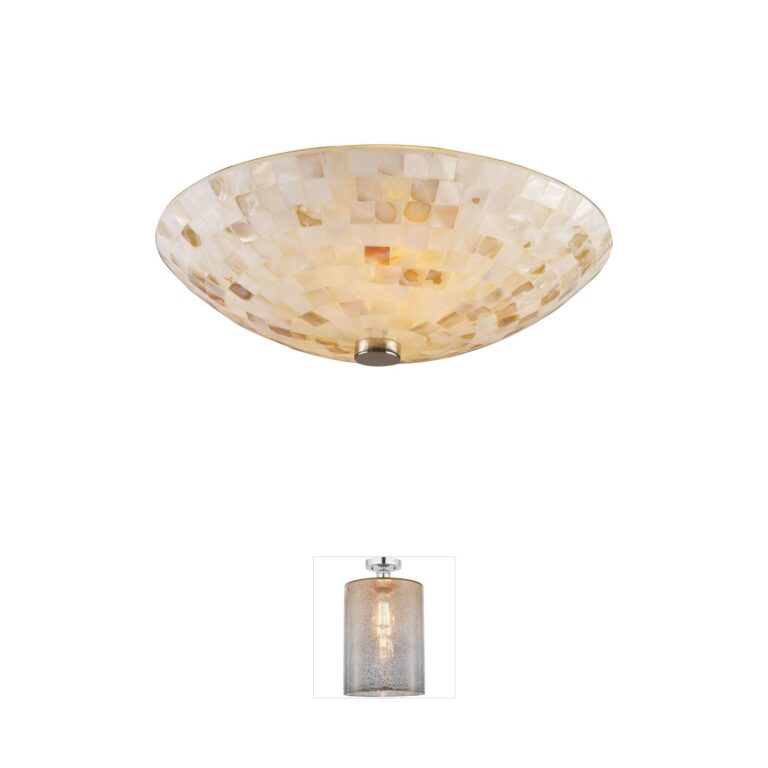 Atlas Lighting & Home Capri Natural Capiz Shell 2-Light Semi-Flush Mount