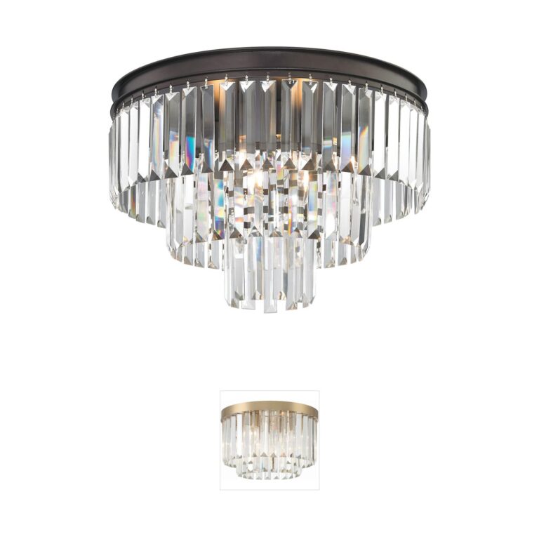 Atlas Lighting & Home Palacial 19-Inch K9 Crystal Semi-Flush Mount in Oil Rubbed Bronze