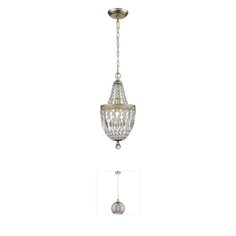 Atlas Lighting & Home Morley 8-Inch Champagne Gold and K5 Crystal Mini Pendant