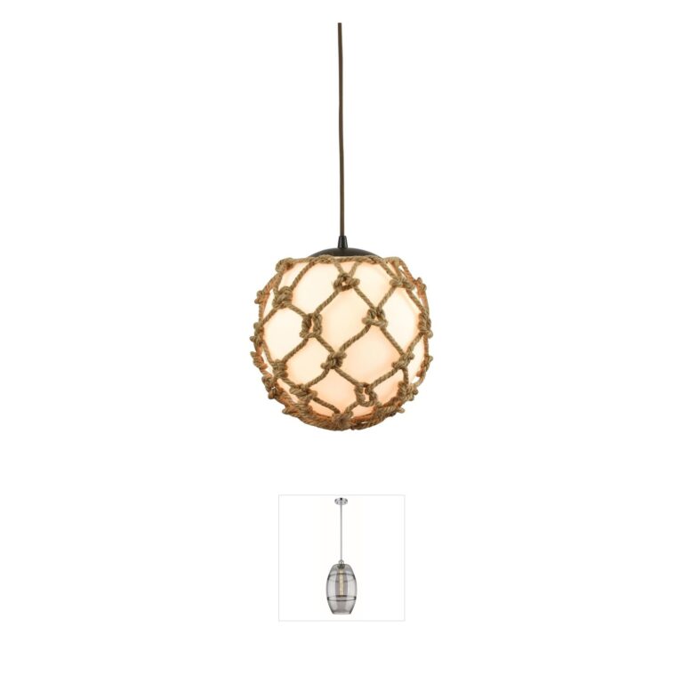 Atlas Lighting & Home Coastal Inlet 11-inch Bronze and Rope Mini Pendant