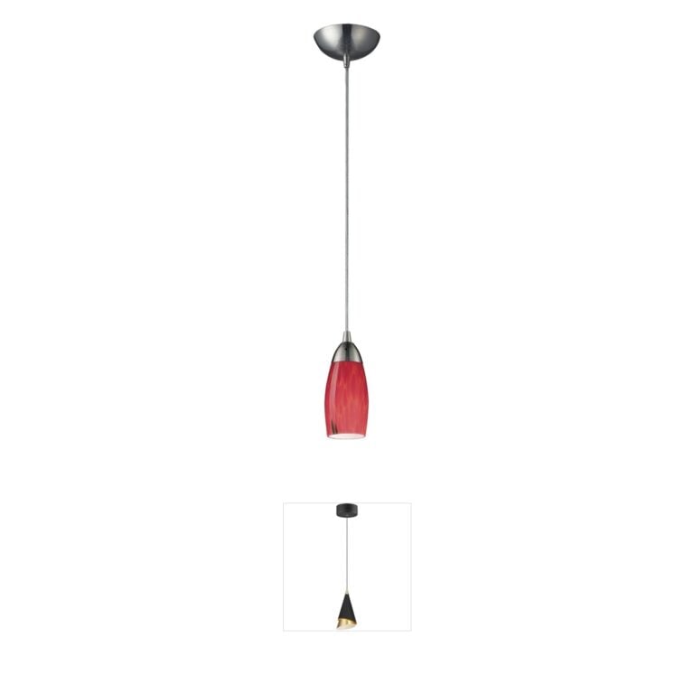 Atlas Lighting & Home Milan 1-Light Fire Red Art Glass Mini Pendant