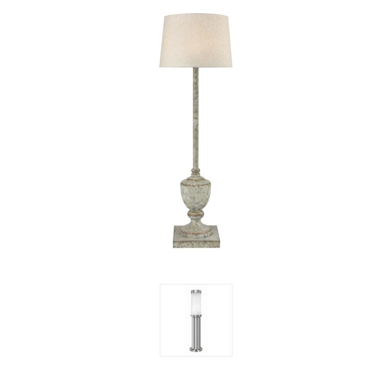 Atlas Lighting & Home Regus 51" Antique Gray Resin Outdoor Floor Lamp