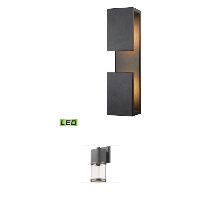 Atlas Lighting & Home Pierre Textured Matte Black Integrated LED Outdoor Wall Sconce