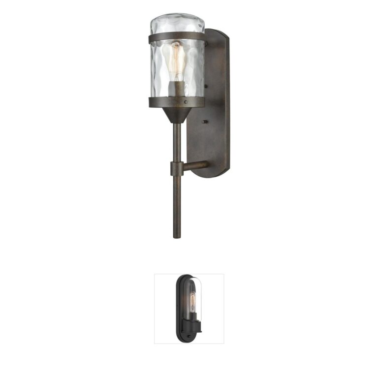 Atlas Lighting & Home Torch Metal and Water Glass Outdoor Wall Sconce