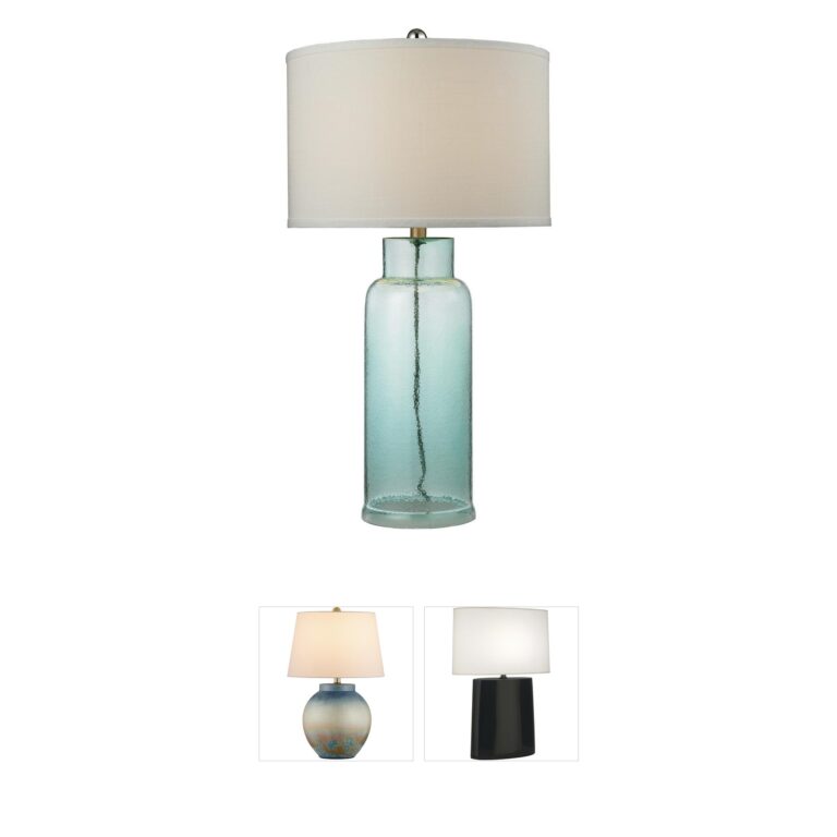 Atlas Lighting & Home Glass Bottle Aqua Table Lamp