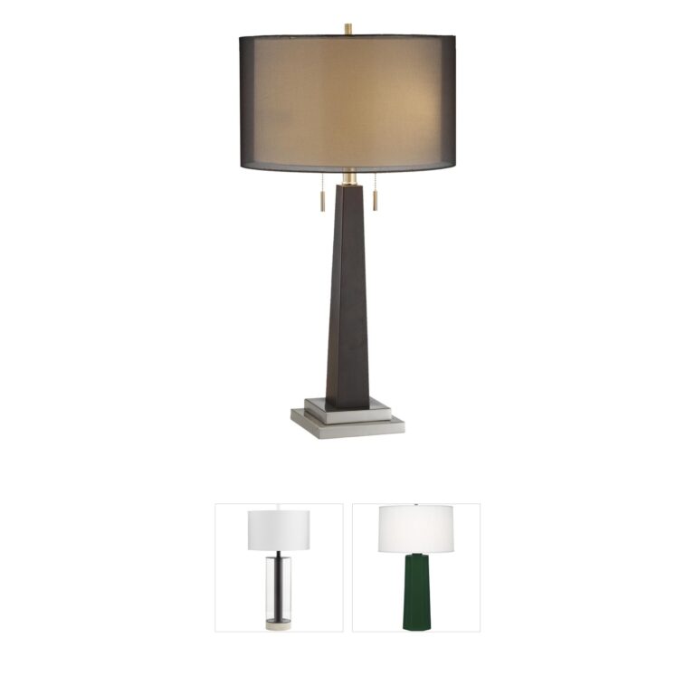 Atlas Lighting & Home Jaycee 29-Inch Wood Composite and Steel Table Lamp in Black