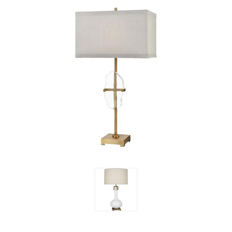 Atlas Lighting & Home Priorato Crystal & Brass Table Lamp