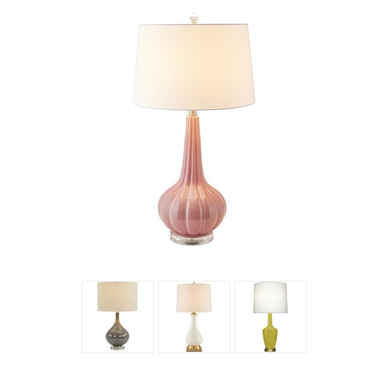 Atlas Lighting & Home Abbey Lane Pink Ceramic Table Lamp