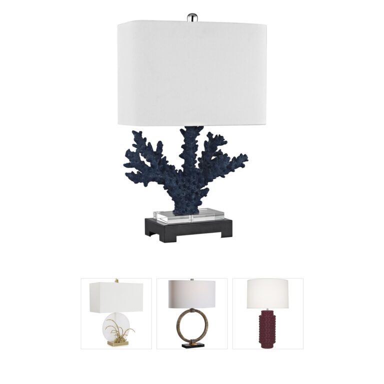 Atlas Lighting & Home Cape Sable Navy Resin Table Lamp