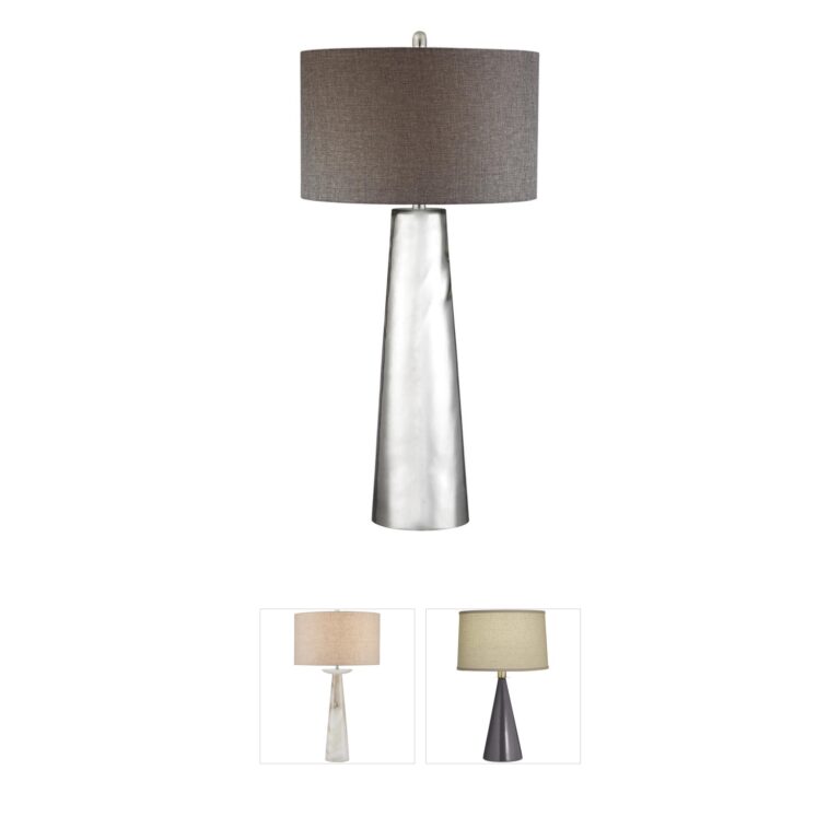 Atlas Lighting & Home Tapered Cylinder Silver Mercury Glass Table Lamp