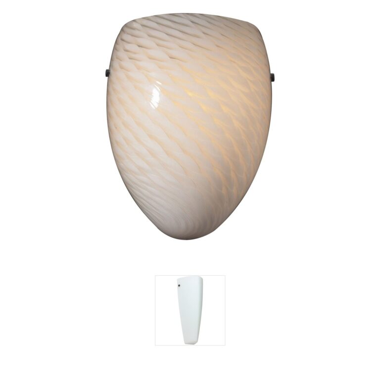 Atlas Lighting & Home Arco Baleno Satin Nickel Wall Sconce with White Swirl Glass
