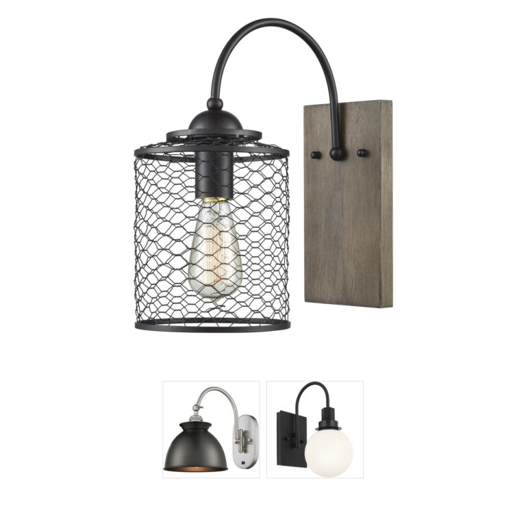 Atlas Lighting & Home Eagles Rest Iron and Fir Wood Wall Sconce