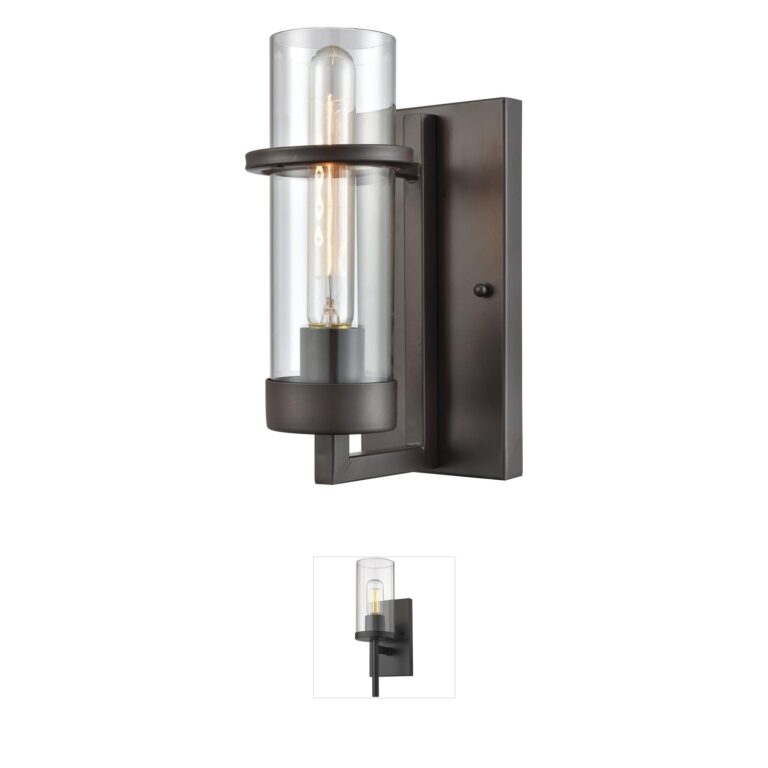 Atlas Lighting & Home Holbrook Oil Rubbed Bronze Wall Sconce with Clear Blown Glass