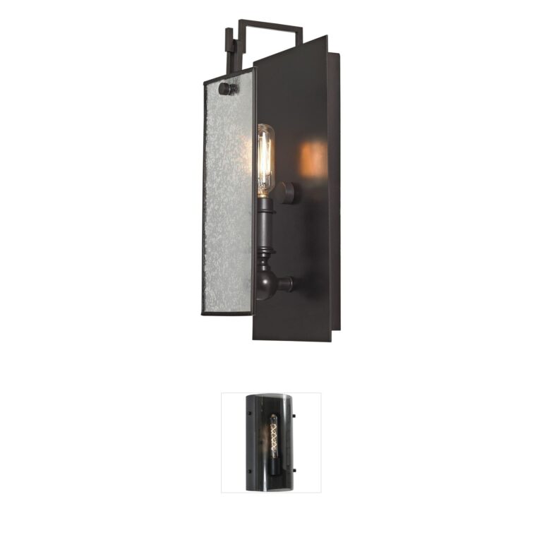 Atlas Lighting & Home Lindhurst 1-Light Silver Mercury Glass Wall Sconce - Oil Rubbed Bronze