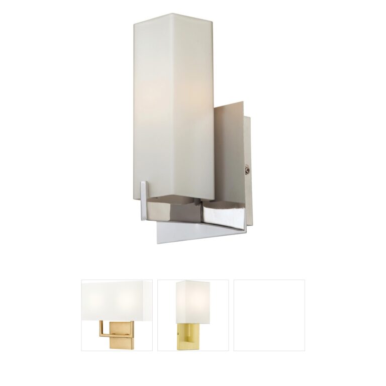 Atlas Lighting & Home Moderno Satin Nickel Opal Glass Wall Sconce