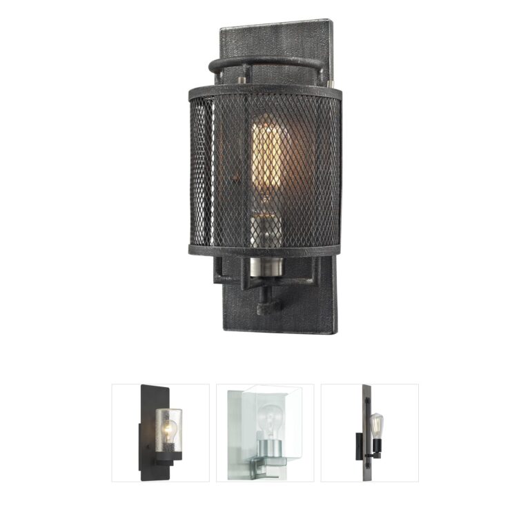 Atlas Lighting & Home Slatington 13-Inch Silvered Graphite Mesh Wall Sconce