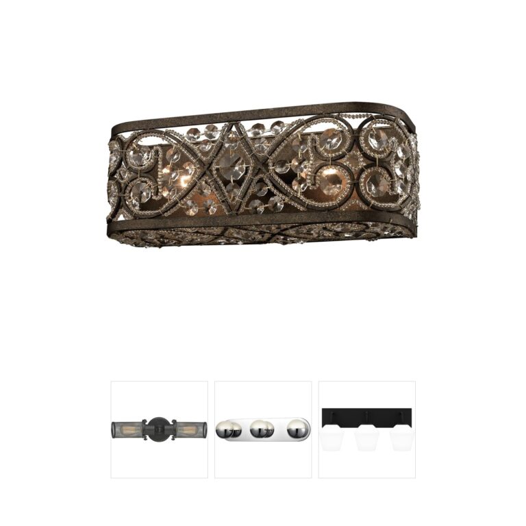 Atlas Lighting & Home Amherst Crystal & Iron Vanity Light
