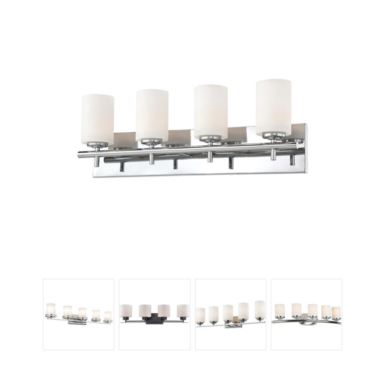 Atlas Lighting & Home Barro 4-Light Chrome Vanity with Opal Glass
