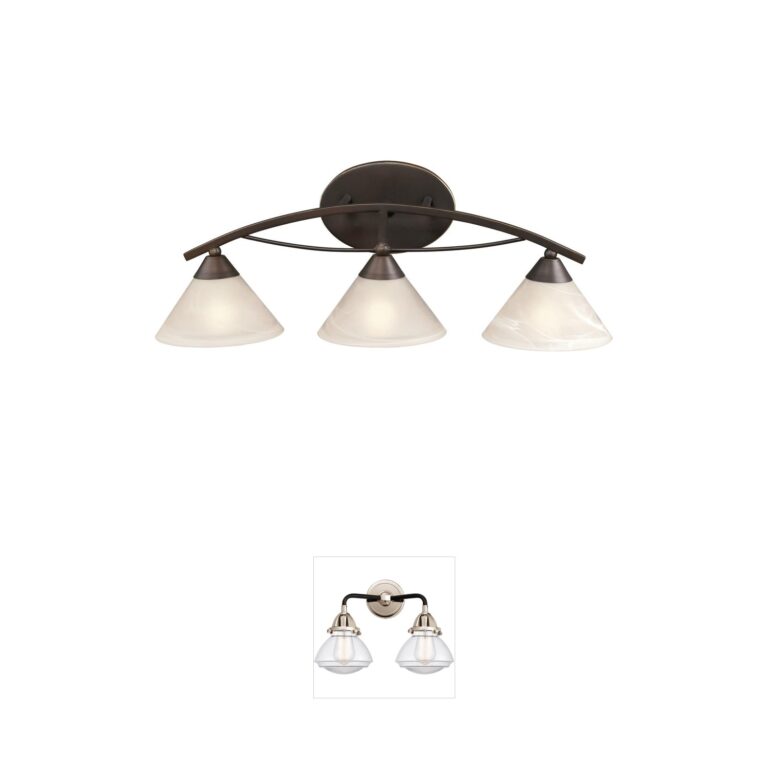 Atlas Lighting & Home Elysburg 25-Inch 3-Light Oil Rubbed Bronze Vanity with White Marbleized Glass