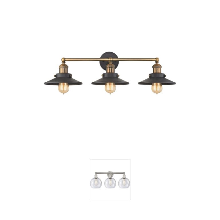Atlas Lighting & Home English Pub 28" 3-Light Antique Brass Vanity Light