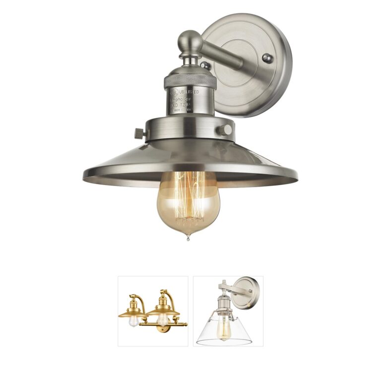 Atlas Lighting & Home English Pub Satin Nickel Steel Sconce