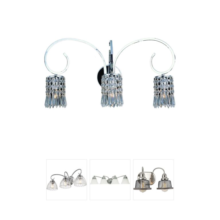 Atlas Lighting & Home Optix 3-Light Polished Chrome Crystal Vanity Light
