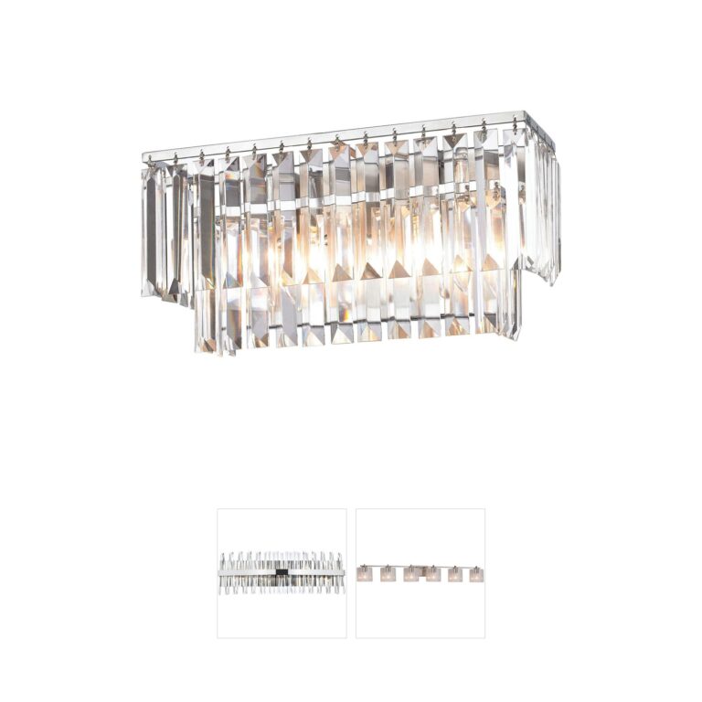 Atlas Lighting & Home Palacial Crystal Polished Chrome Vanity Light