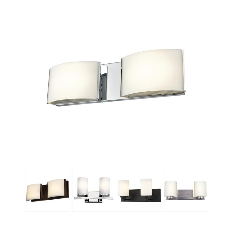 Atlas Lighting & Home Pandora 16-Inch Chrome and Opal Glass LED Vanity Light