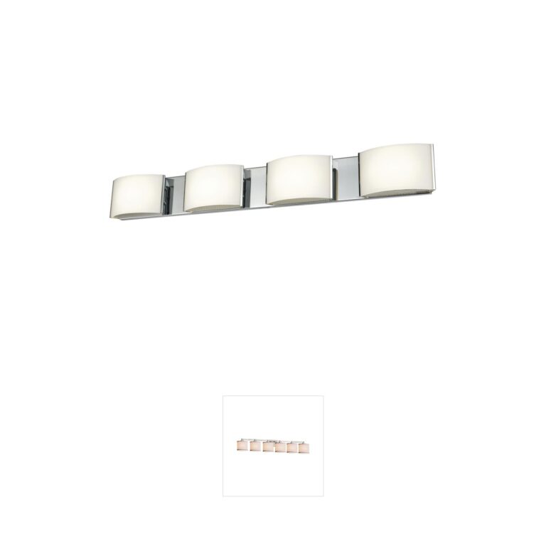 Atlas Lighting & Home Pandora 34.5" Chrome LED Vanity Light with Opal Glass