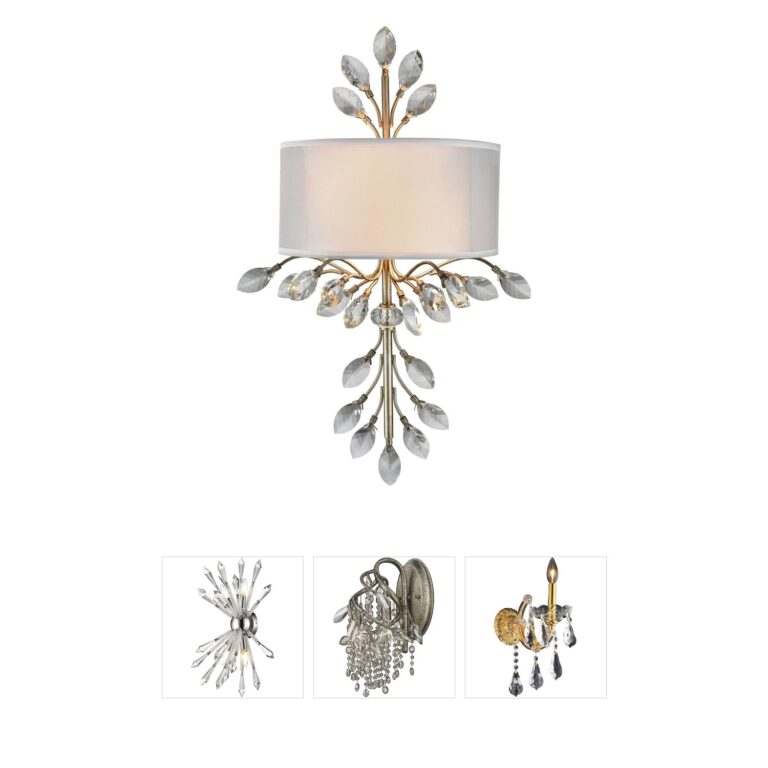 Atlas Lighting & Home Asbury Crystal & Aged Silver 2-Light Wall Sconce