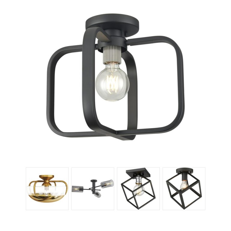 Atlas Lighting & Home Flushmounts 13-Inch Square Matte Black Aluminum Light