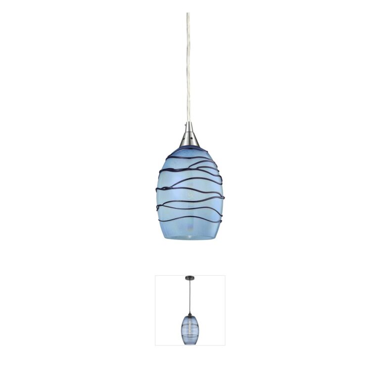 Atlas Lighting & Home Vines 5-Inch Blue Glass Wrap Mini Pendant