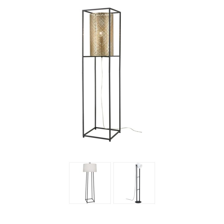 Atlas Lighting & Home Gavia Antique Gold Steel Floor Lamp