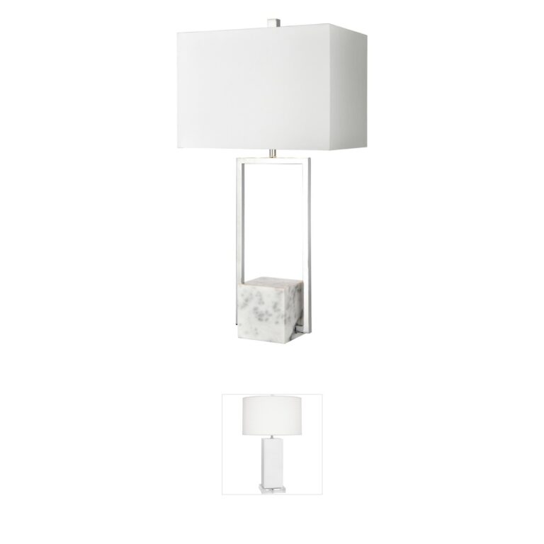 Atlas Lighting & Home Dunstan Mews Chrome and Marble Table Lamp