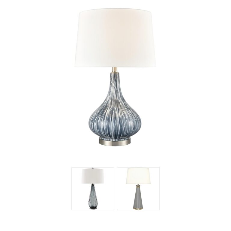 Atlas Lighting & Home Northcott Blue Glass Table Lamp